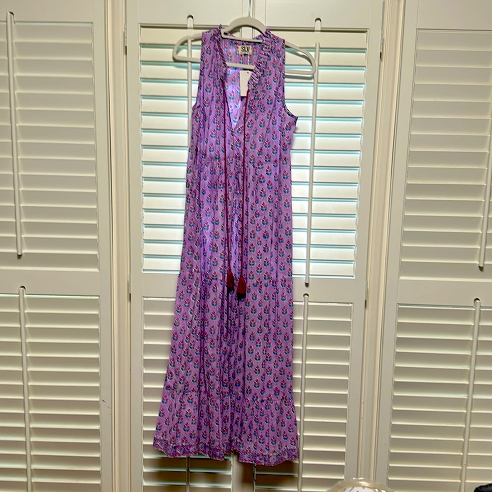SLV Sur La Vague Ruffle Maxi Dress NWT
